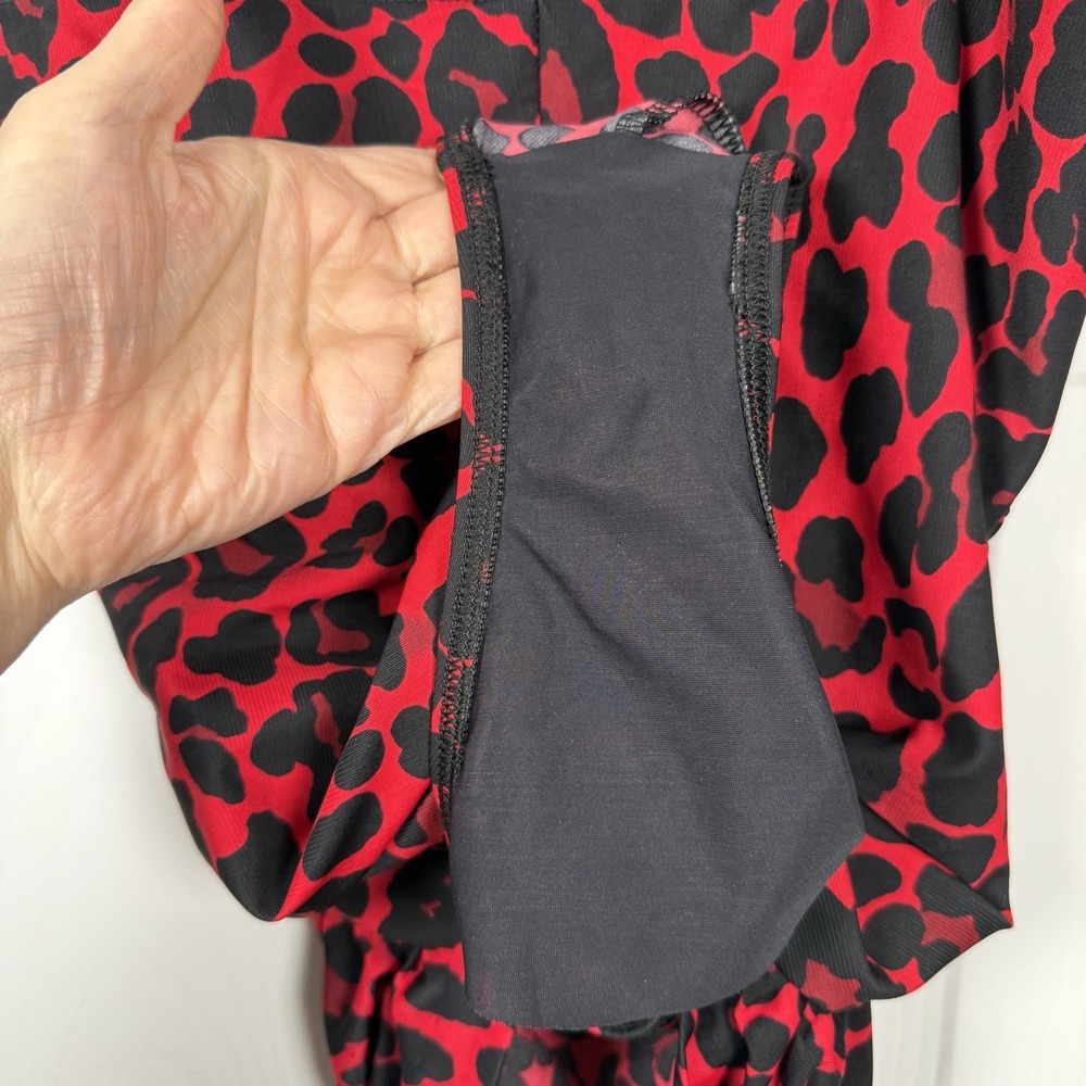Miraclesuit One Piece Red Leopard Print Slimming Ruching Made in USA - Picture 14 of 16